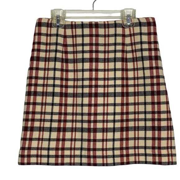 Ann Taylor Petite Plaid Skirt Full Lining Hidden Zipper on Side Size 4P - Picture 2 of 6